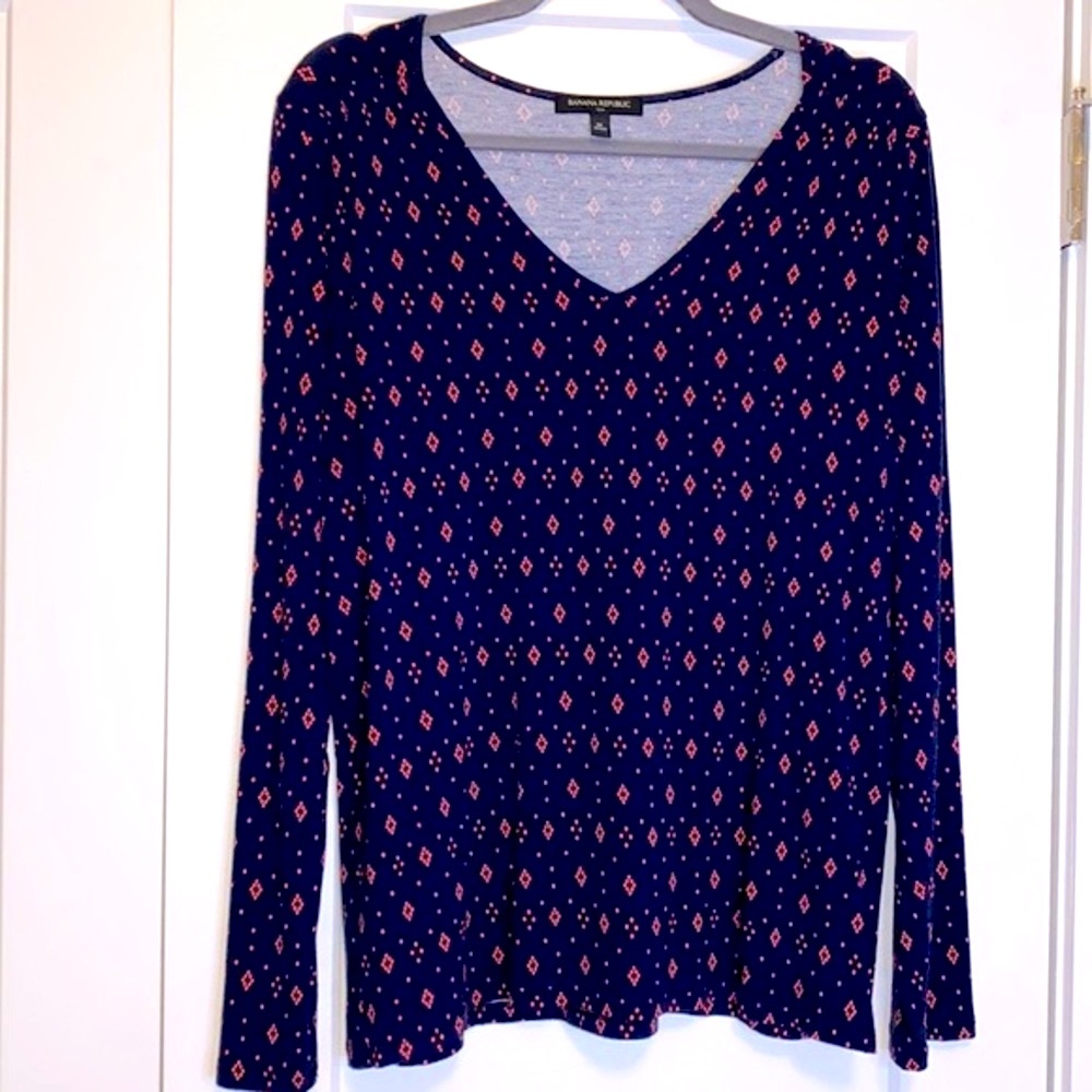 Banana Republic Ruched Shoulder Long Sleeve Top